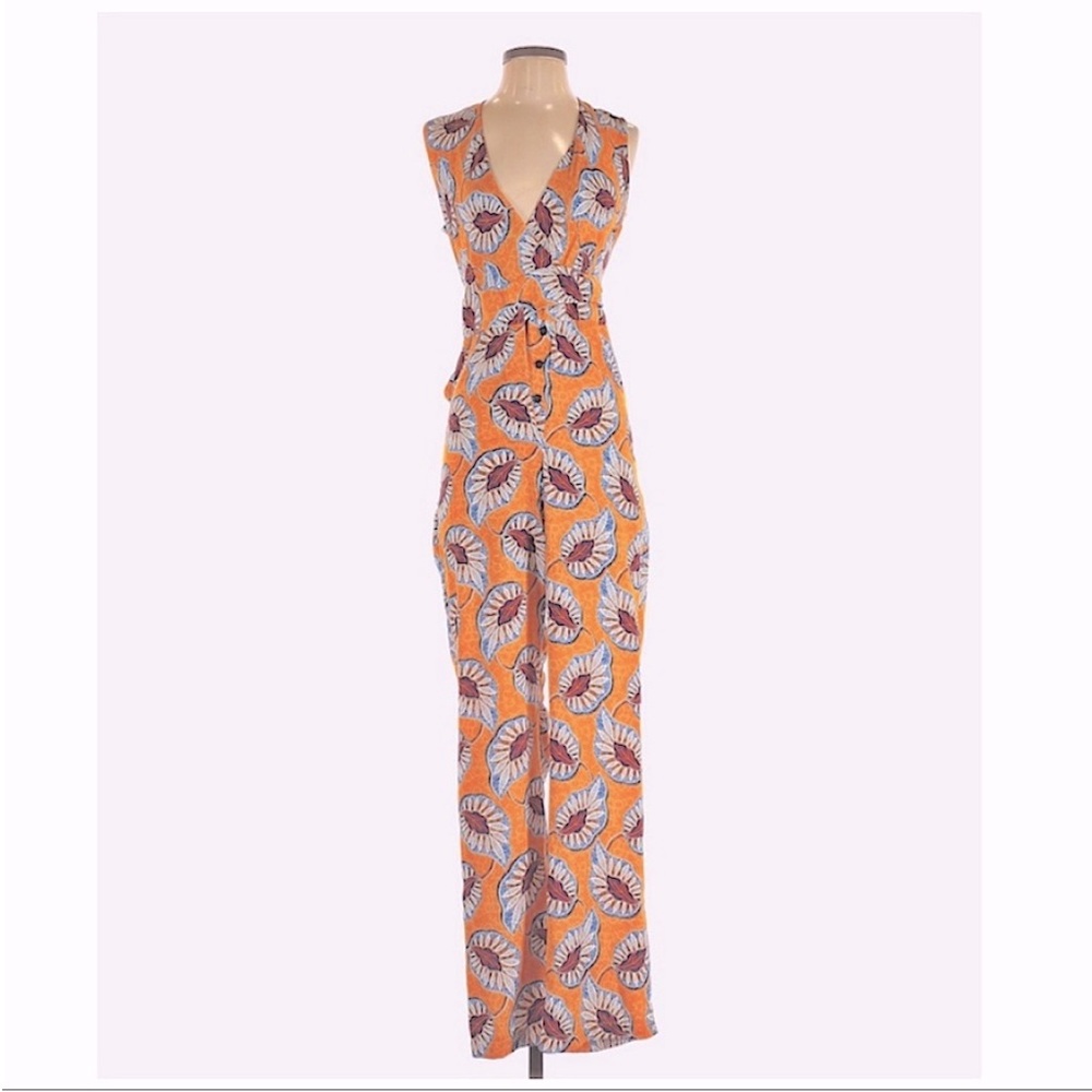 JANE WOOD PARIS | BOHO PRINTED WRAP WAIST SLEEVELESS JUMPSUIT
